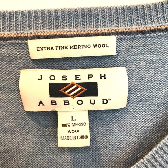 🌟 Joseph Abboud Merino Wool Blue Sweater 🌟 - Picture 5 of 5